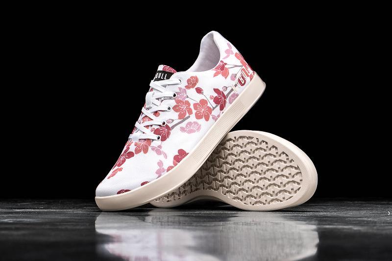 Pink Nobull Cherry Blossom Canvas Men's Trainers | CA I1368L